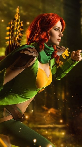 DotA 2 Windranger (DotA 2) woman cosplay Phone Wallpaper
