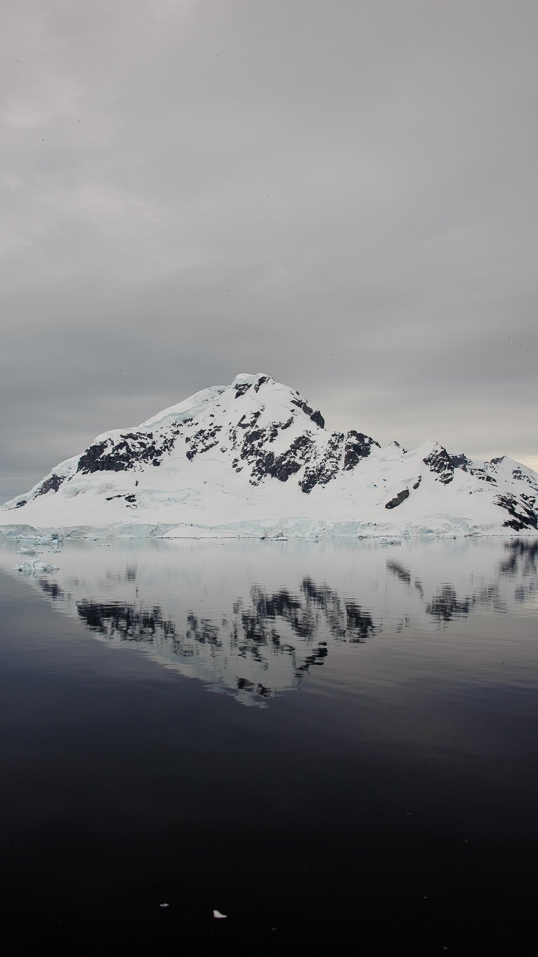 Download Reflection Snow Ocean Nature Mountain Snowy Mountain Phone Wallpaper