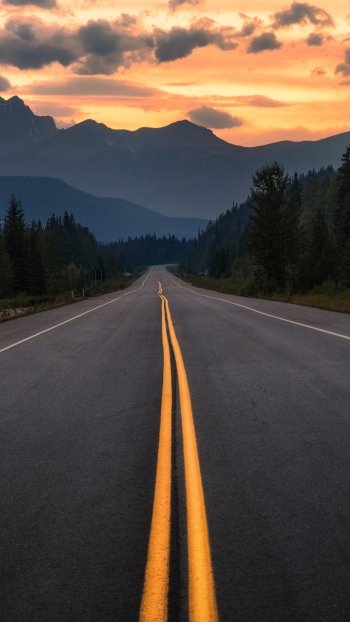 Canada mountain man made road Phone Wallpaper