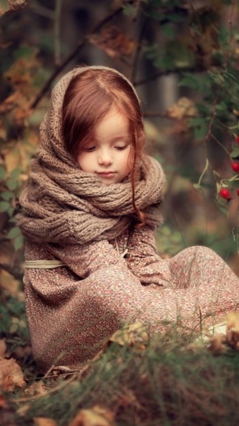 fall redhead little girl photography child Phone Wallpaper