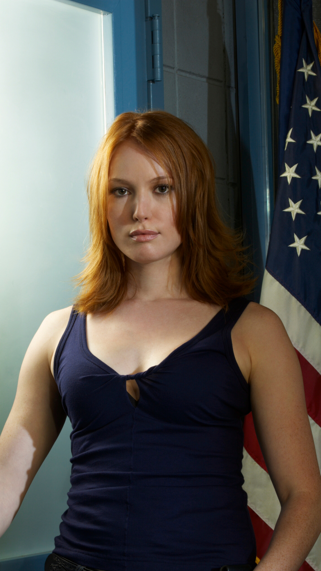 Alicia Witt with American Flag