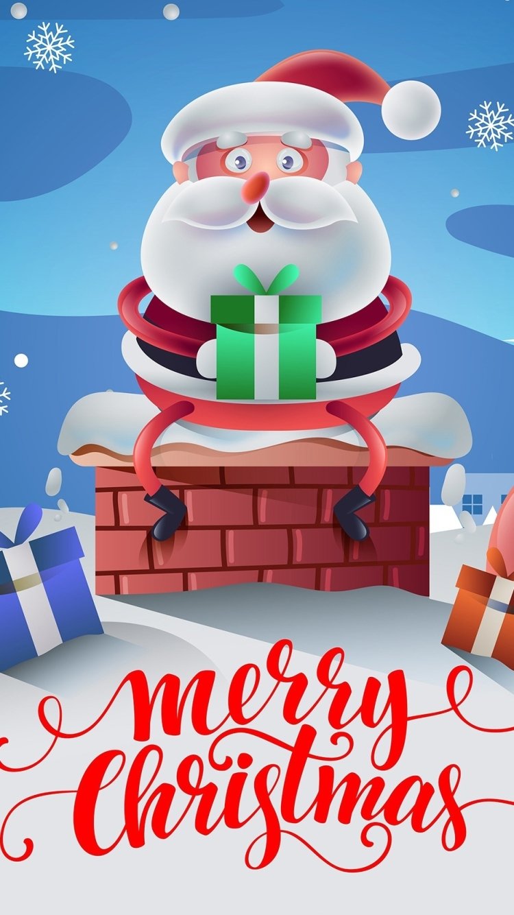 Download Merry Christmas Santa Holiday Christmas Phone Wallpaper