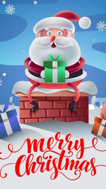 Merry Christmas Santa holiday Christmas Phone Wallpaper
