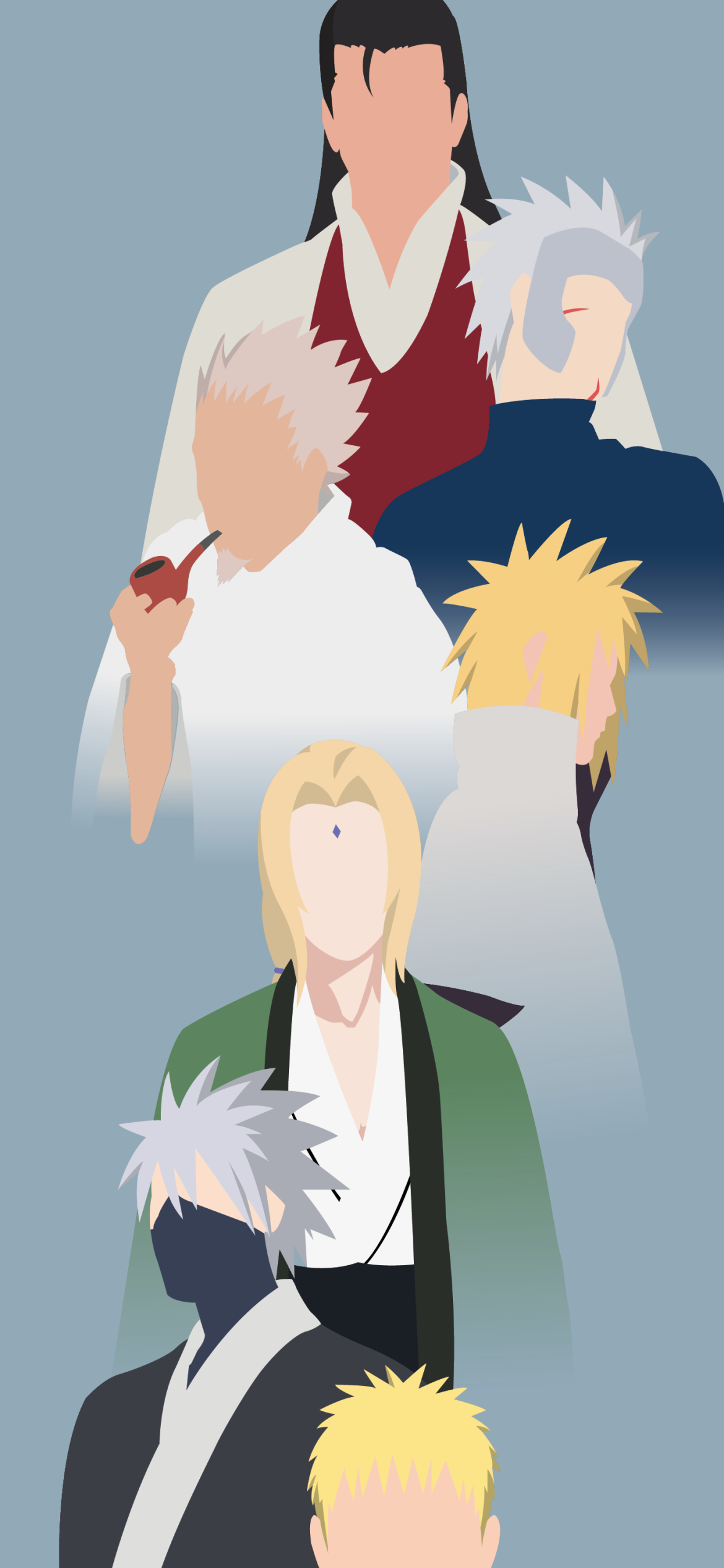 Download Tsunade (Naruto) Hashirama Senju Tobirama Senju Hiruzen Sarutobi Minato Namikaze Kakashi Hatake Naruto Uzumaki Anime Naruto Phone Wallpaper