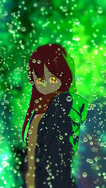 red hair yellow eyes sadness Anime Original Phone Wallpaper