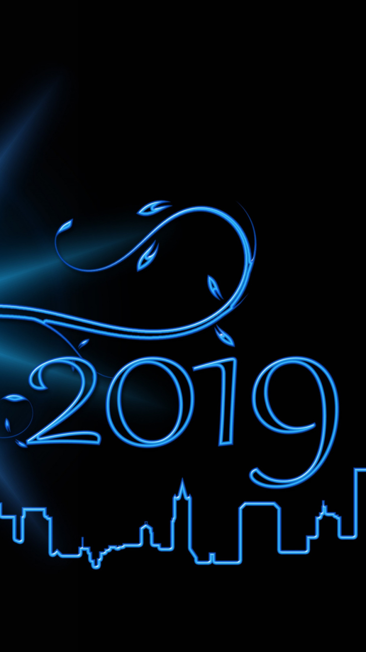 New Year 2019 Phone Wallpaper by Gerd Altmann