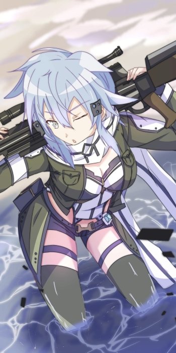 Sinon (Sword Art Online) Anime Sword Art Online II Phone Wallpaper