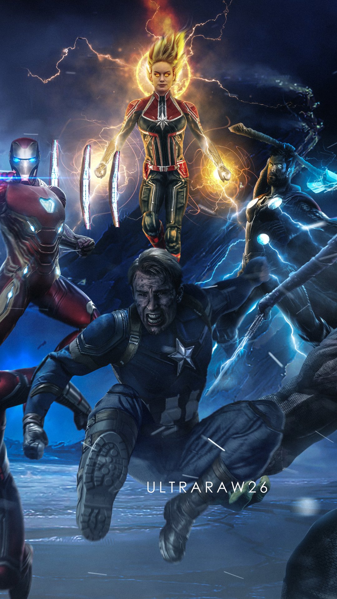 Download Captain Marvel Thor Captain America Iron Man Movie Avengers EndGame Phone Wallpaper