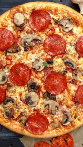 meat still life tomato food pizza Phone Wallpaper