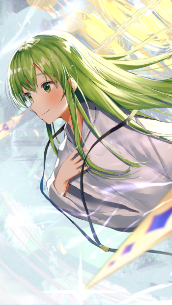 green eyes green hair long hair Enkidu (Fate/Grand Order) Anime Fate/Grand Order Phone Wallpaper