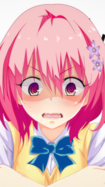 blush face pink eyes pink hair Momo Velia Deviluke Anime To Love-Ru Phone Wallpaper