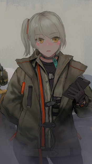 yellow eyes white hair Anime Original Phone Wallpaper
