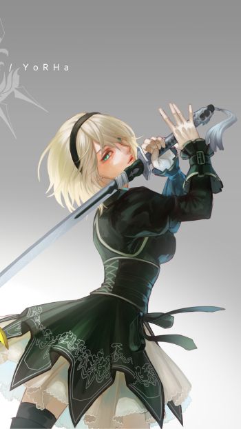 YoRHa No.2 Type B video game NieR: Automata Phone Wallpaper