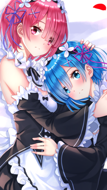 Ram (Re:ZERO) Rem (Re:ZERO) Anime Re:Zero - Starting Life in Another World Phone Wallpaper