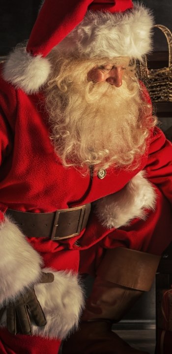 santa hat beard Santa holiday Christmas Phone Wallpaper