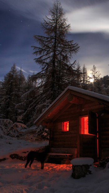  Winter Chalet at Night