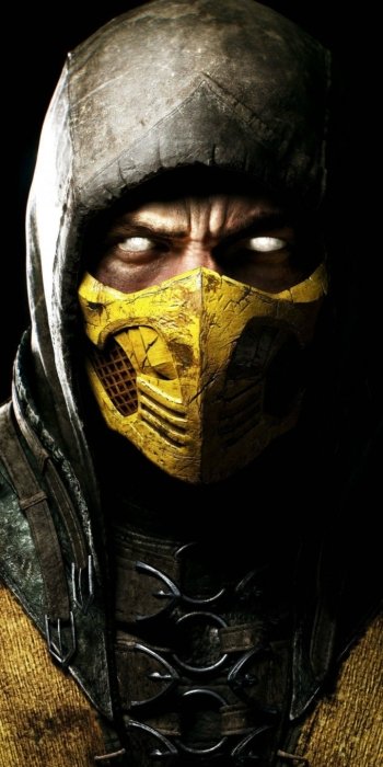 white eyes mask hood Scorpion (Mortal Kombat) Mortal Kombat video game Mortal Kombat X Phone Wallpaper