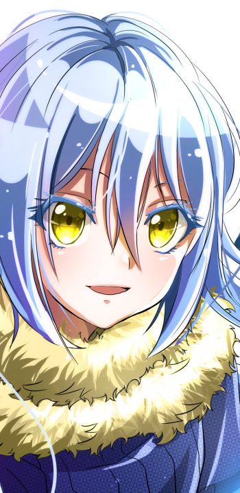 blue hair yellow eyes face Rimuru Tempest Anime That Time I Got Reincarnated as a Slime Phone Wallpaper