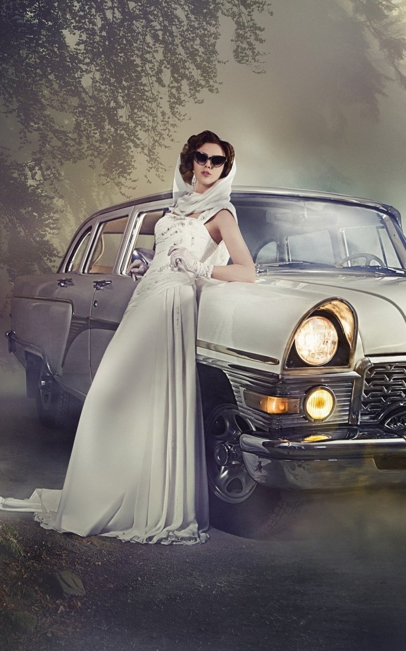 Download Fashion Woman Girls & Cars Phone Wallpaper
