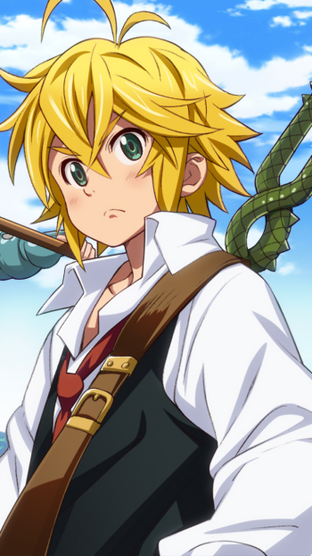 blush green eyes blonde Meliodas (The Seven Deadly Sins) Anime The Seven Deadly Sins Phone Wallpaper