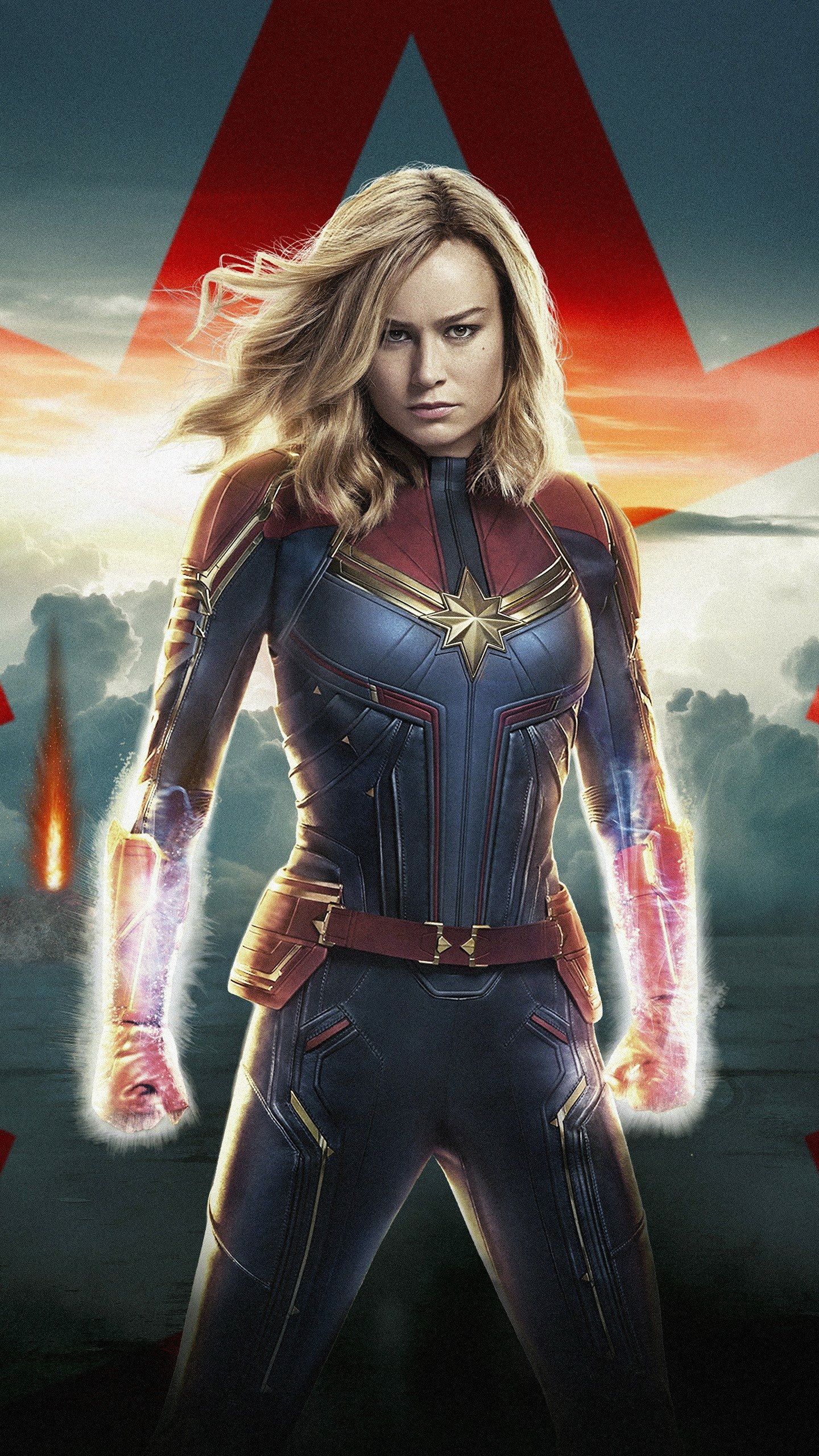 Download Brie Larson Movie Captain Marvel Phone Wallpaper