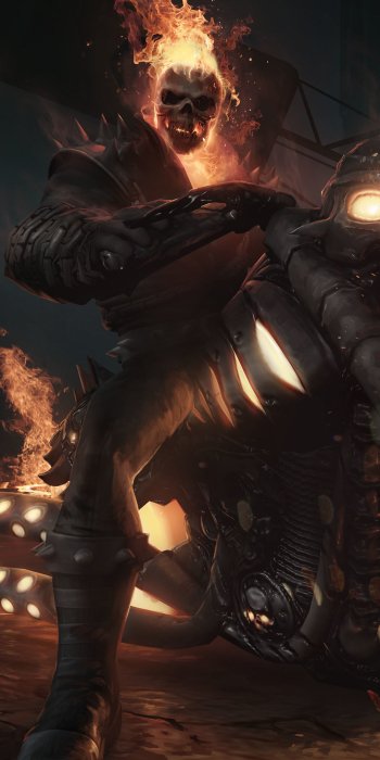 Comic Ghost Rider Phone Wallpaper