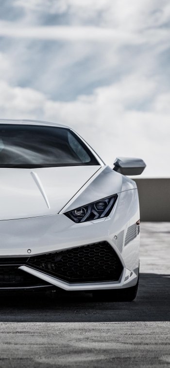 supercar white car vehicle car Lamborghini Lamborghini Huracan Phone Wallpaper