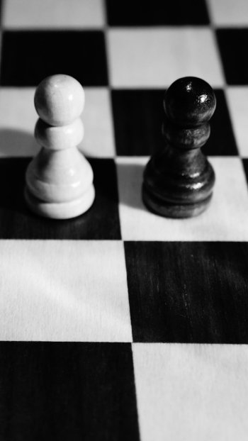 Black & White man made chess Phone Wallpaper