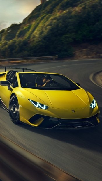 supercar yellow car car Lamborghini Lamborghini Huracan vehicle Lamborghini Huracan Performante Phone Wallpaper