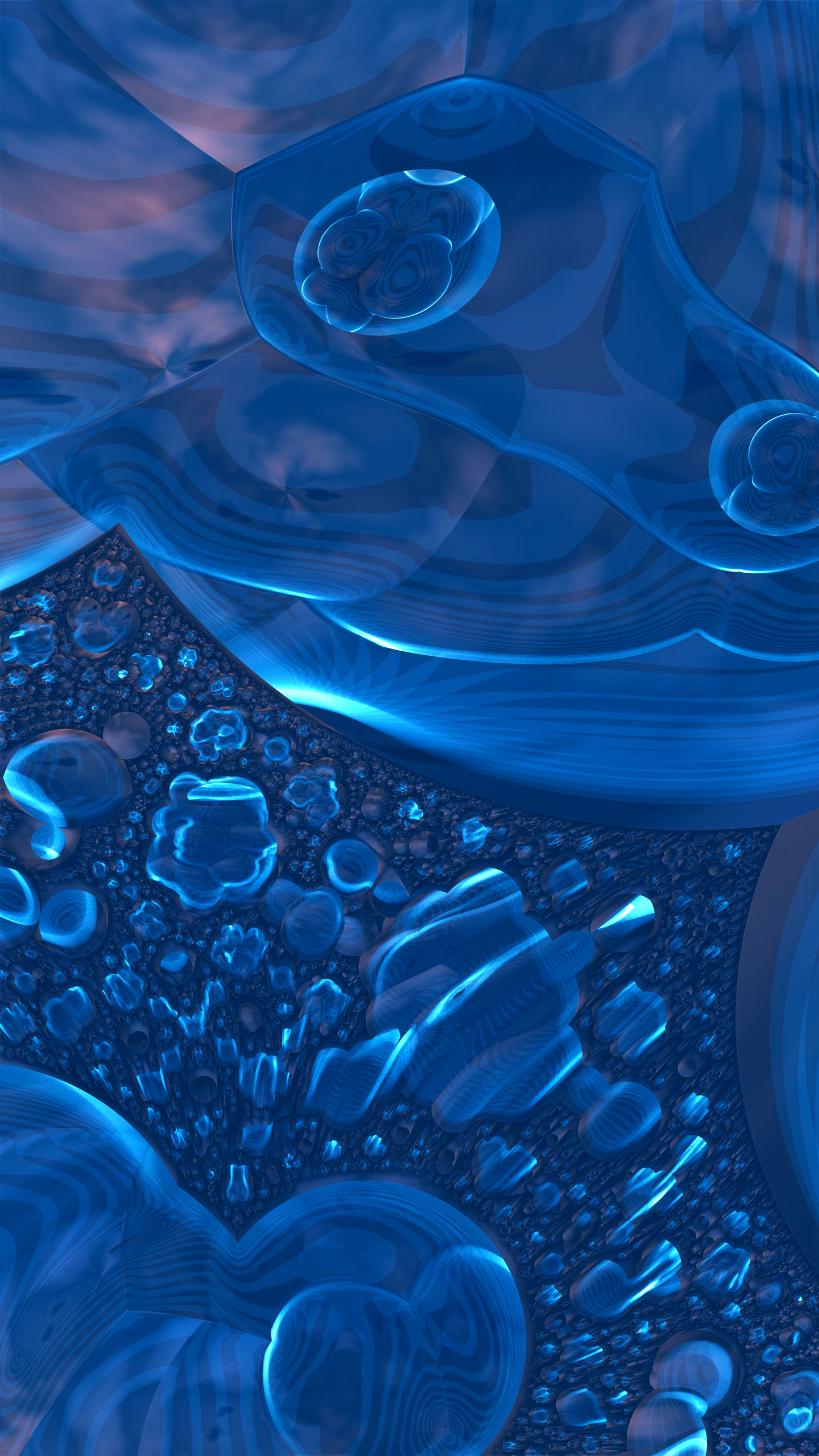 Dark Blue Coral - 3d Fractal Art - Mobile Abyss