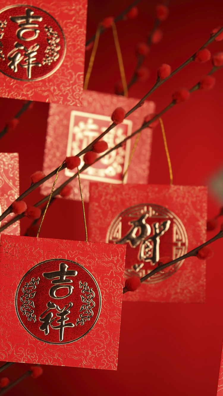 Cny chinese, red, word, HD phone wallpaper
