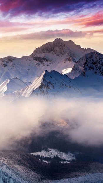 snow nature mountain Phone Wallpaper