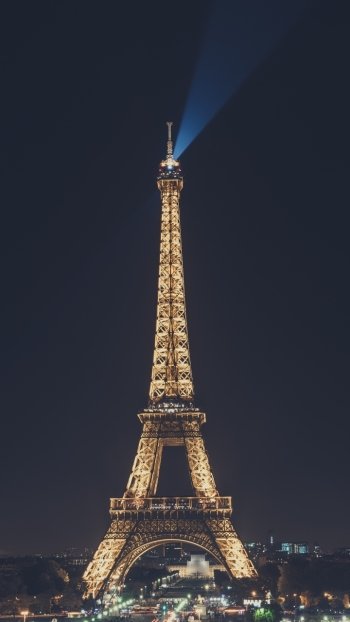 light night France Paris monument man made Eiffel Tower Phone Wallpaper