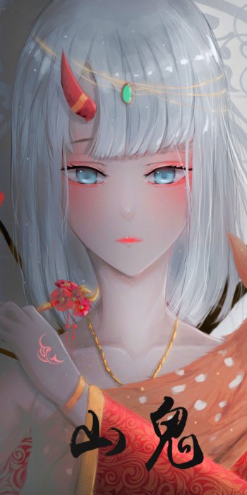 deer white hair Anime Original Phone Wallpaper
