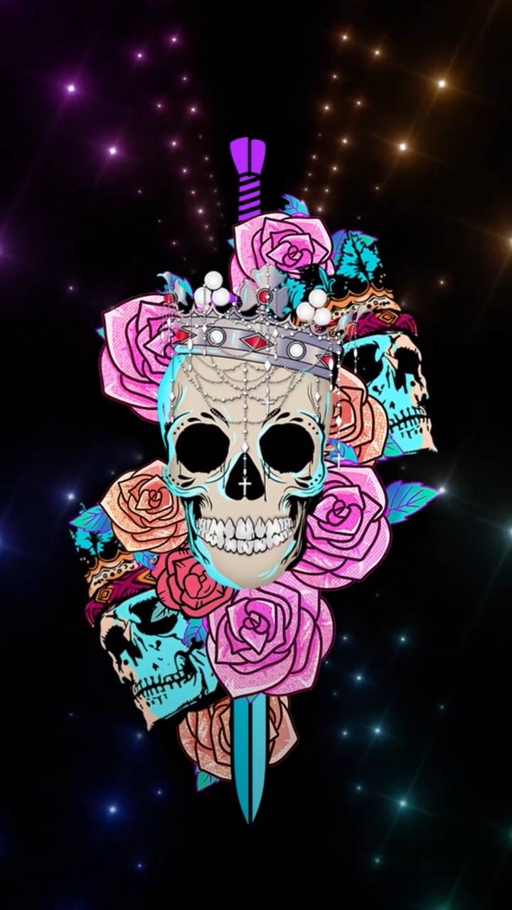 Download Skulls Roses Wallpaper RoyaltyFree Stock Illustration Image   Pixabay