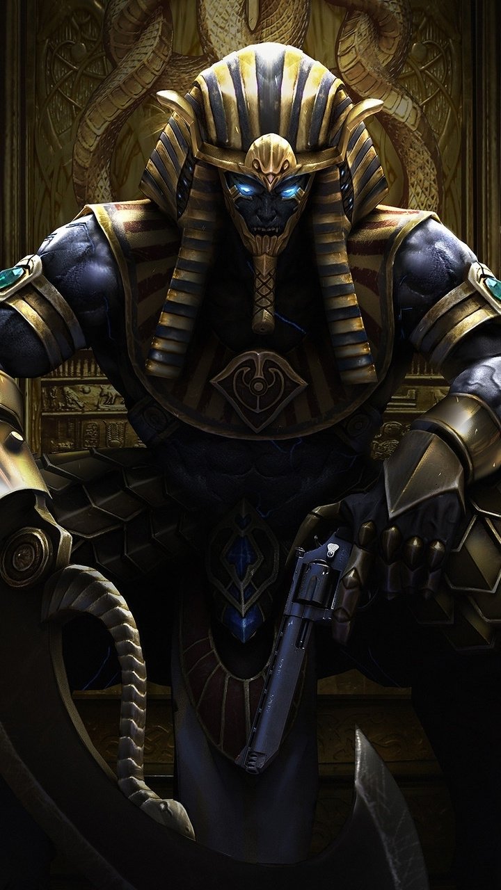Download Gun Egyptian Dark Warrior Phone Wallpaper