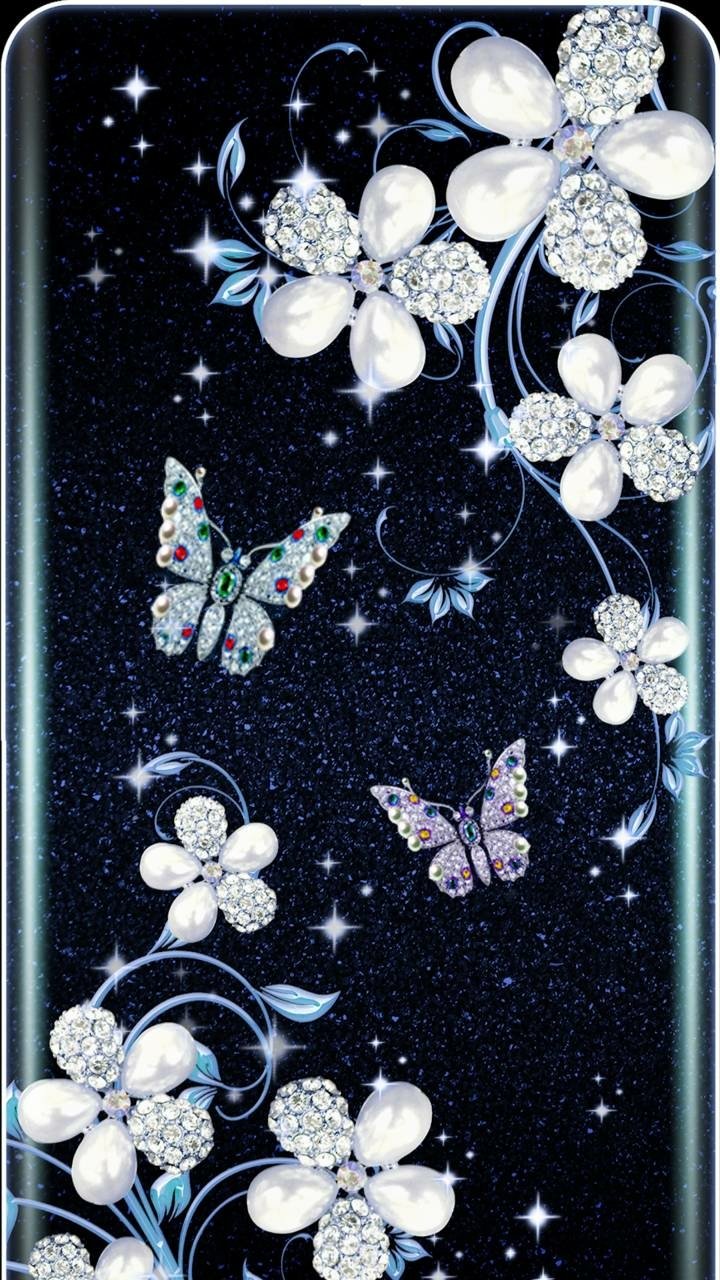 Download Jewelry Butterfly Artistic Flower Phone Wallpaper