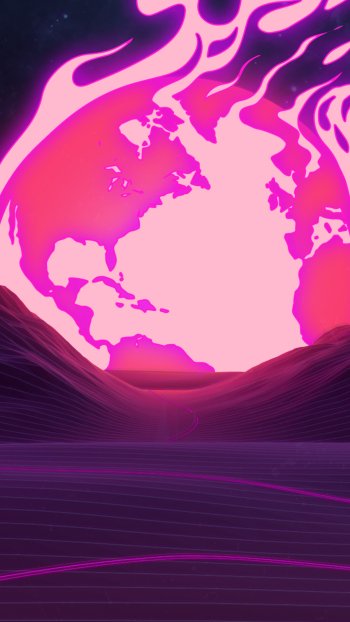 mountain artistic retrowave Phone Wallpaper