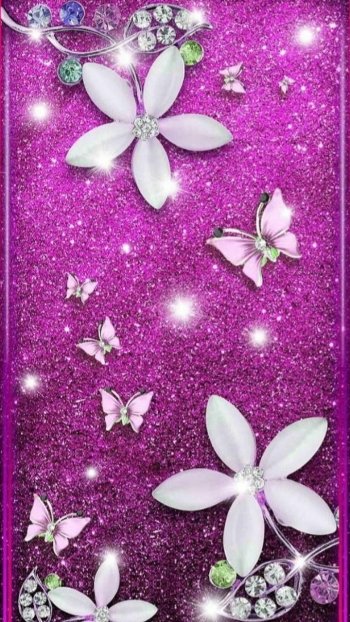  Sparkling flowers and butterflies