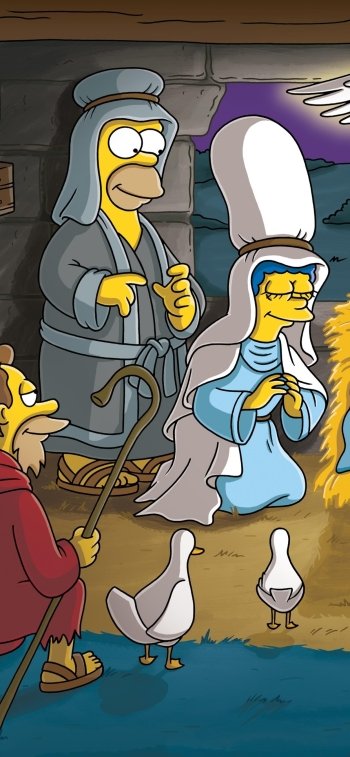 Christmas Homer Simpson Marge Simpson TV Show The Simpsons Phone Wallpaper