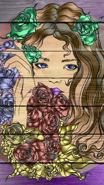  Girl with Flowers
