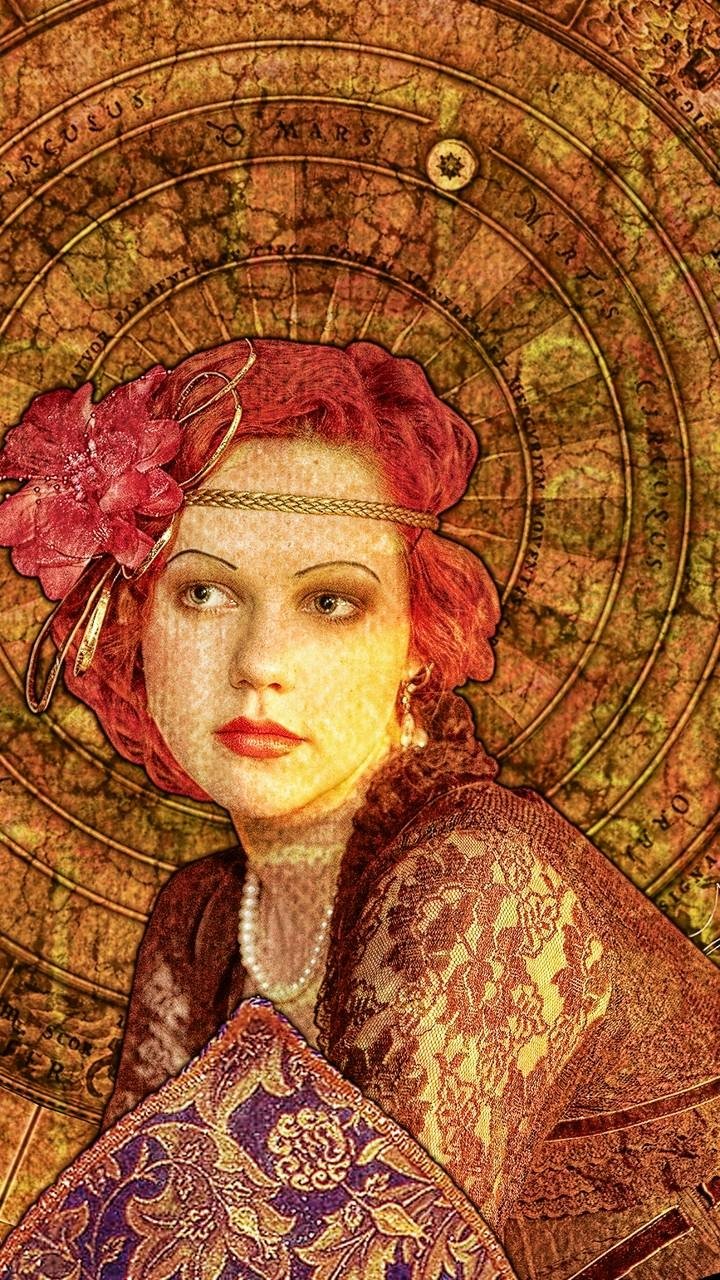Download Vintage Woman Artistic Phone Wallpaper