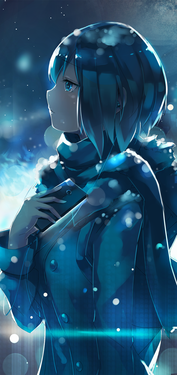 Midnight Frost — Anime Girl Phone Wallpaper