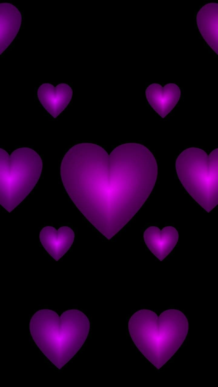 Download Purple Artistic Heart Phone Wallpaper