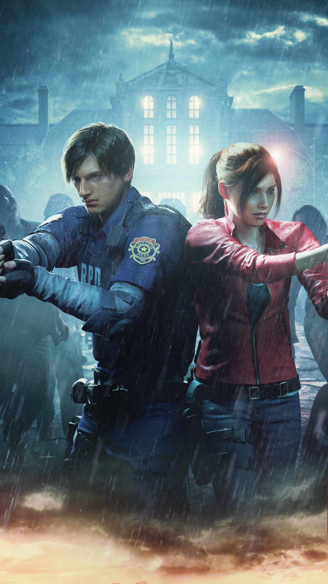Download Leon S. Kennedy Claire Redfield Video Game Resident Evil 2 (2019) Phone Wallpaper