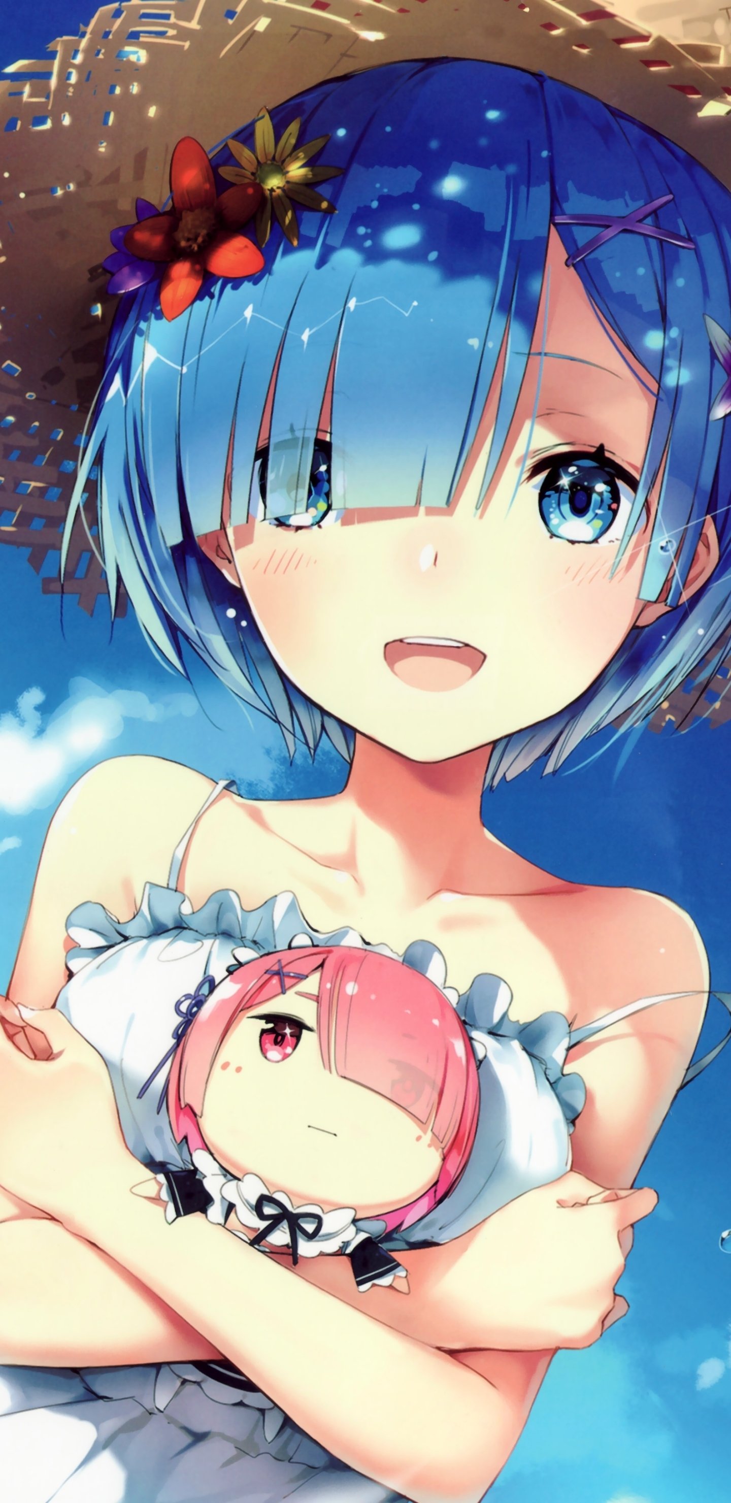 Download Ram (Re:ZERO) Rem (Re:ZERO) Anime Re:Zero - Starting Life In Another World Phone Wallpaper