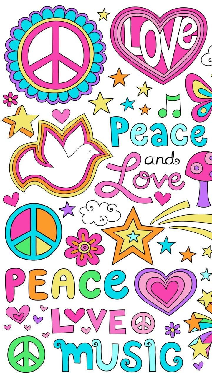 Download Word Design Peace Artistic Love Phone Wallpaper