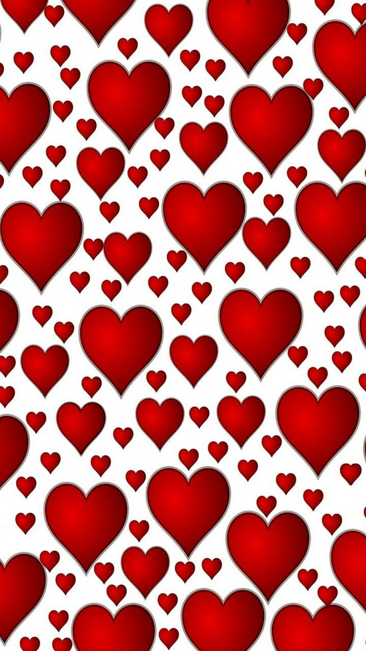Download Pattern Love Red Artistic Heart Phone Wallpaper