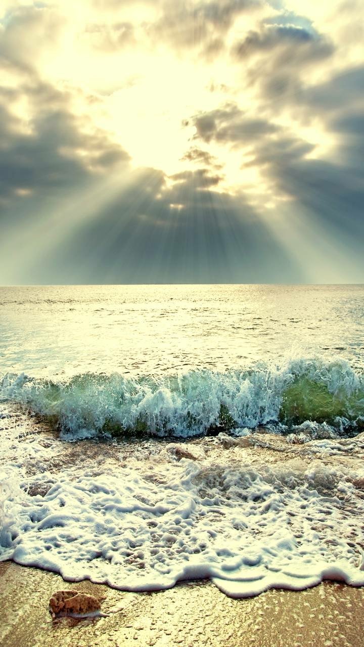 Download Cloud Wave Sea Earth Nature Ocean Ocean Waves Phone Wallpaper