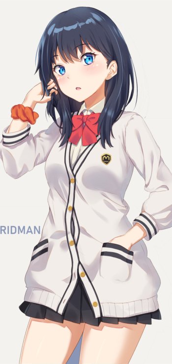 Rikka Takarada blue eyes blush face Anime SSSS.Gridman Phone Wallpaper